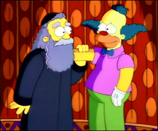 Simpsons Rabbi Krustofsky and Krusty The Clown